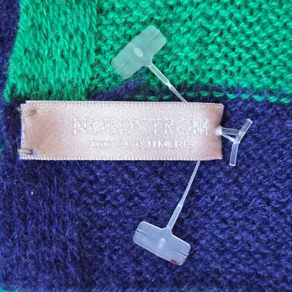 NWOT Nordstrom Cashmere Infinity Scarf Green Stripe Ombre - Picture 2 of 5